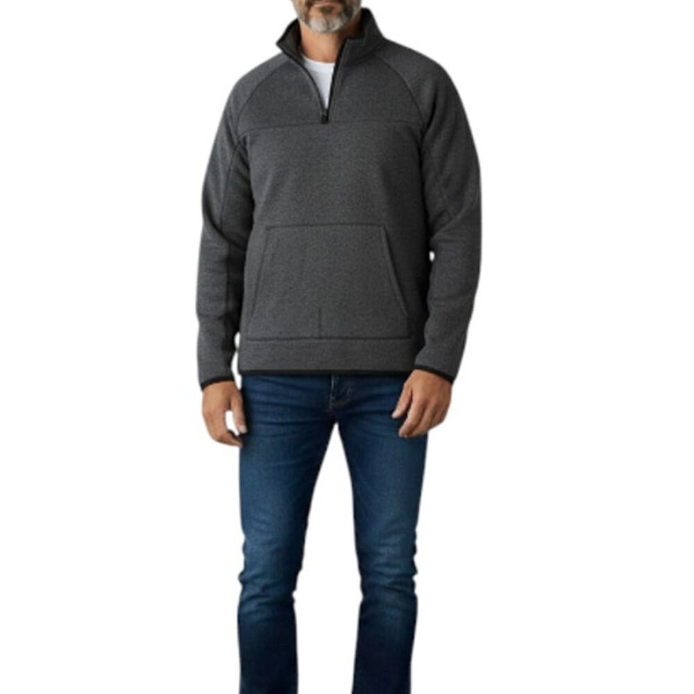 BASS OUTDOOR Q Zip Neck Sweater Fleece Men XXL Gray Outdoor Versatile Cozy NWT